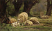 Moutons paissant dans une clairière boisée - Juliette Peyrol-Bonheur — visning af kunstværket