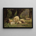 Moutons paissant dans une clairière boisée - Juliette Peyrol-Bonheur — indrammet kunstværk på væggen