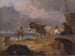 Ânes og personer på en strand - Julius Caesar Ibbetson — visning af kunstværket