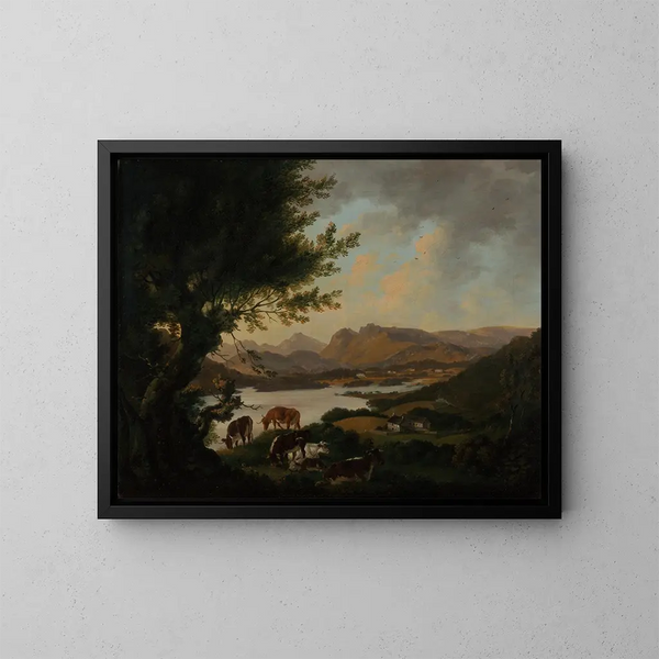 Lac Windermere - Julius Caesar Ibbetson — indrammet kunstværk på væggen