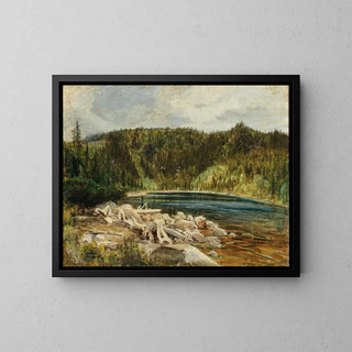 Julius Eduard Mak - A View of a Lake at the Bohemian forest.webp