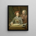 Selvportræt stående ved siden af kunstneren er hans far og lærer Jan Maurits Quinkhard 1688-1772 - Julius Henricus Quinkhard — indrammet kunstværk på væggen