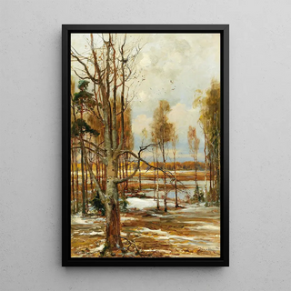 Julius Sergius Klever - An early spring landscape with a beech tree in the foreground.webp