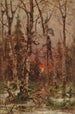 Vinterlandskab ved solnedgang - Julius Sergius Klever — visning af kunstværket