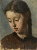 Studie af en piges hoved - Julius Siegfried Uetz — visning af kunstværket