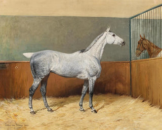 Julius von Blaas - A DappledGrey Horse.webp