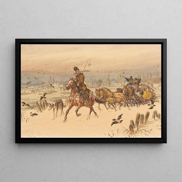 Juliusz Kossak - Sleigh ride.webp