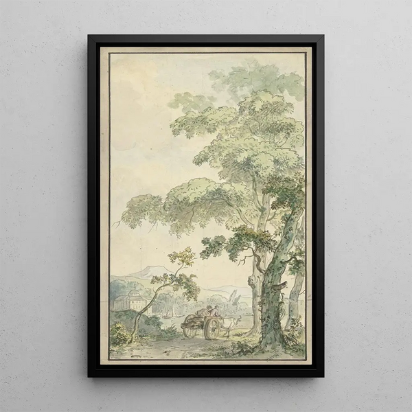 Jurriaan Andriessen - Ontwerp voor kamerbehangsel met landschap met kar.webp