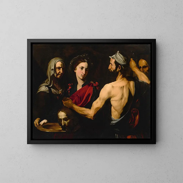 Salomé-maleri med Johannes Døberens hoved - Jusepe de Ribera — indrammet kunstværk på væggen
