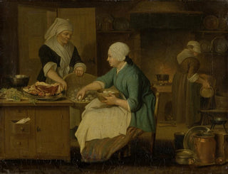 Justus Juncker - Kitchen Interior with Three Women.webp