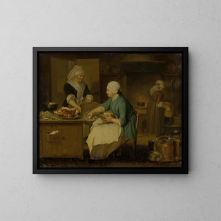 Justus Juncker - Kitchen Interior with Three Women.webp