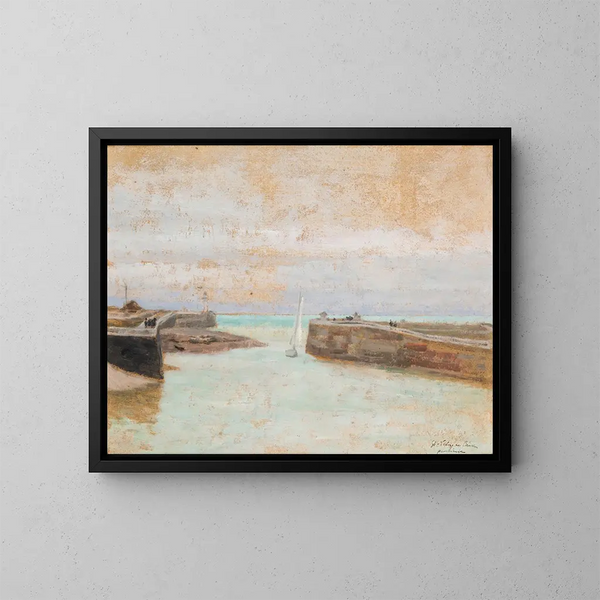 Entrée du port à Saint-Valery-en-Caux - Józef Pankiewicz — indrammet kunstværk på væggen
