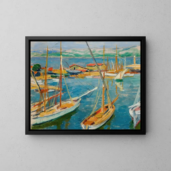 Port de Saint-Tropez - Józef Pankiewicz — indrammet kunstværk på væggen