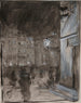Place du Marché de la Vieille Ville à Varsovie la nuit étude du motif de la peinture à l'huile - Józef Pankiewicz — visning af kunstværket