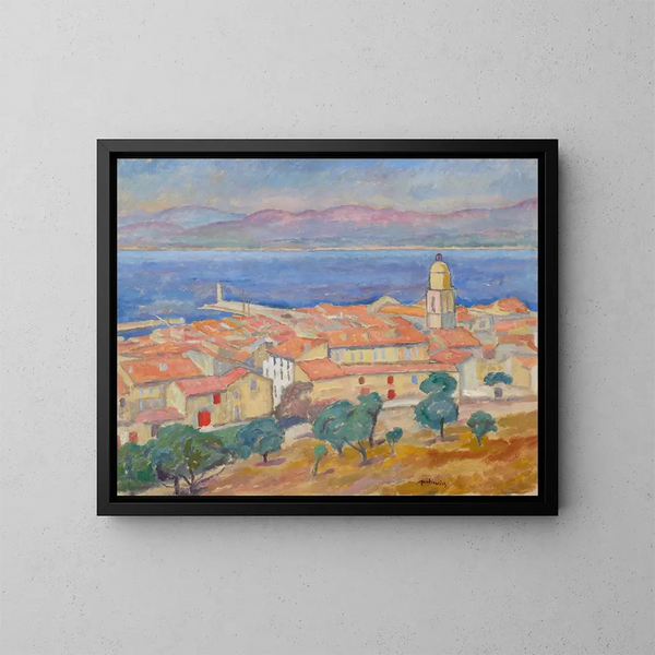 Vue de Saint-Tropez - Józef Pankiewicz — indrammet kunstværk på væggen
