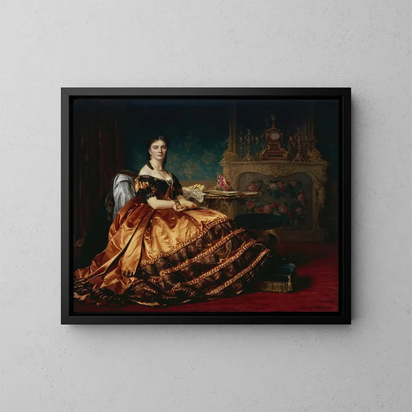 Portrait af Emilia Wodkowska - Józef Simmler — indrammet kunstværk på væggen