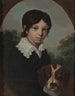 Portræt af barndom af Ole Walicki 1805-1831 med en hund - Józef Sonntag — visning af kunstværket