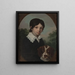 Portræt af barndom af Ole Walicki 1805-1831 med en hund - Józef Sonntag — indrammet kunstværk på væggen