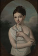 Portrait af Jzia Walicka 1808-1880 med en due - Józef Sonntag — visning af kunstværket