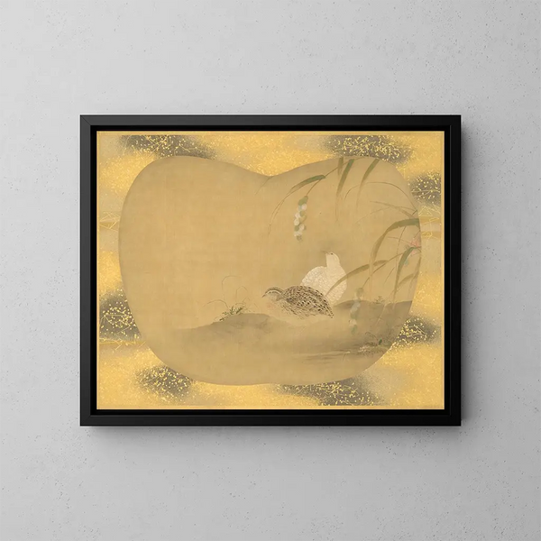 Sauvagine og kylling - Kanō Tsunenobu — indrammet kunstværk på væggen