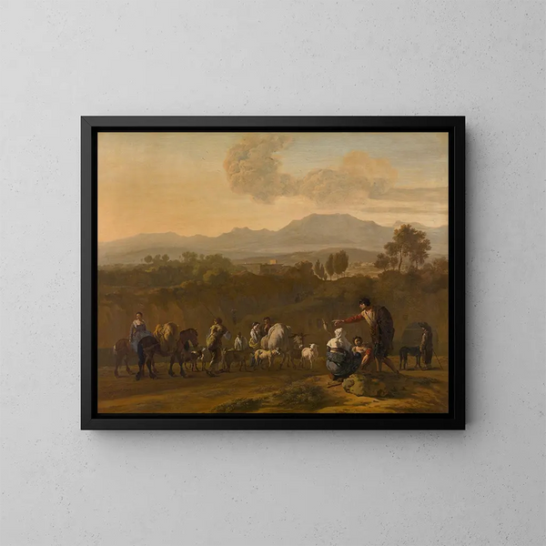 Campagne romaine - Karel Dujardin — indrammet kunstværk på væggen