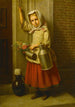 Portrait af en ung pige med en spand - Karl Friedrich Boser — visning af kunstværket
