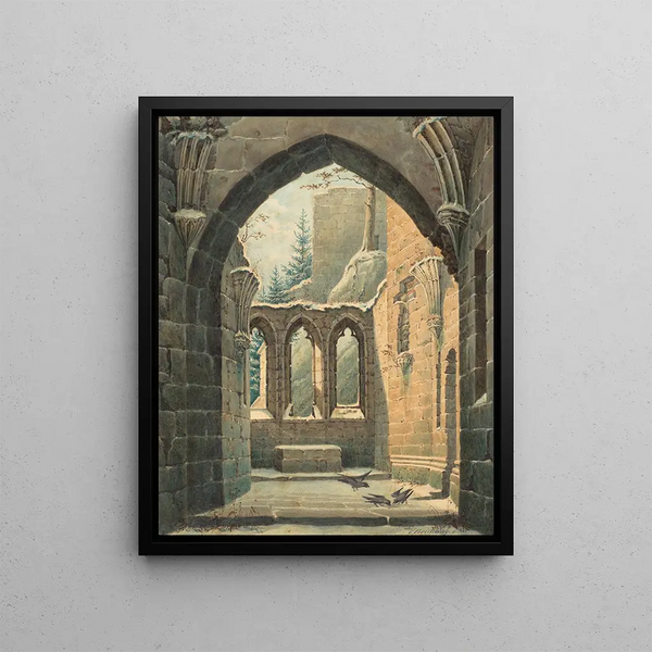 Karl Heinrich Beichling - Ruins of the Oybin Monastery in Winter.webp