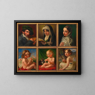 Karl Joseph Aloys Agricola - Selbstbildnis Tableau von sechs Bildnissen der Familie Agricola.webp
