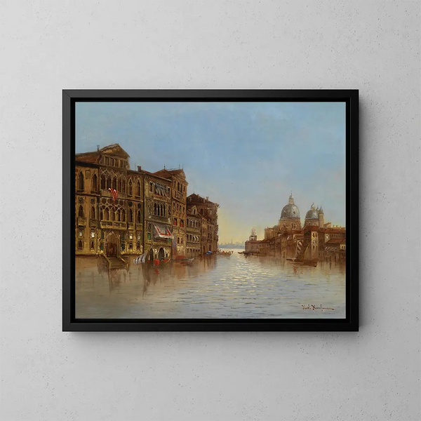 Venedig med Santa Maria della Salute - Karl Kaufmann — indrammet kunstværk på væggen