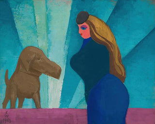 Karl Wiener - Ohne Titel Frau und Hund.webp