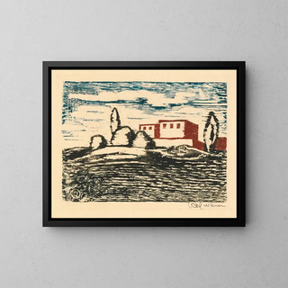 Karl Wiener - Ohne Titel Haus in Landschaft.webp