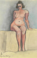 Kvindelig siddende figur - Karl Wiener — visning af kunstværket