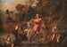 La famille Sywatter traversant une rivière - Karl Wilhelm Friedrich Bauerle — visning af kunstværket