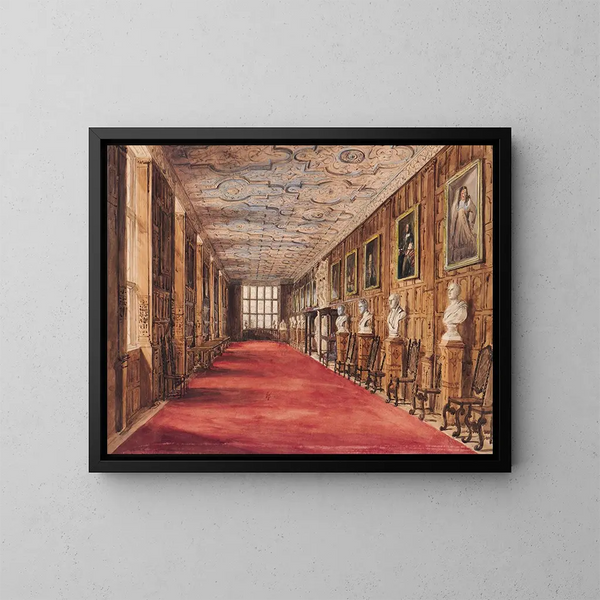 La galerie longue d'Aston Hall - Katherine Muirhead — indrammet kunstværk på væggen