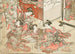 Scène dans un bordel d'un miroir des belles femmes des maisons vertes comparées - Katsukawa Shunshō — visning af kunstværket