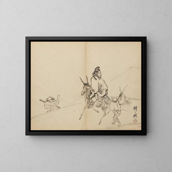 Zhong Kui - Kawanabe Kyōsai — indrammet kunstværk på væggen