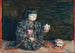 Portrait siddende af Reiko med en dukke - Kishida Ryusei — visning af kunstværket