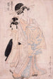 Courtisane Shinowara de Tsuruya kamuro Wakaba og Chieda - Kitagawa Utamaro — visning af kunstværket