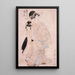 Courtisane Shinowara de Tsuruya kamuro Wakaba og Chieda - Kitagawa Utamaro — indrammet kunstværk på væggen