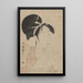 Tête de femme tenant une serviette dans sa bouche - Kitagawa Utamaro — indrammet kunstværk på væggen