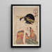 Kiseru o motsu onna Kvinde, der holder en pibe - Kitagawa Utamaro — indrammet kunstværk på væggen