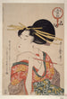 Kiseru o motsu onna Kvinde, der holder en pibe - Kitagawa Utamaro — visning af kunstværket