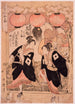 Festival Niwaka Yoshiwara Performance de la danse de contemplation des fleurs - Kitagawa Utamaro — visning af kunstværket