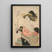 Portrait af skønhed Karakoto i Chjiya - Kitagawa Utamaro — indrammet kunstværk på væggen