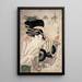 La courtisane Ichikawa fra Matsuba-udstillingen - Kitagawa Utamaro — indrammet kunstværk på væggen