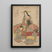 Tre geishaer - Kitagawa Utamaro — indrammet kunstværk på væggen