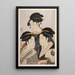 Tre skønheder i dag - Kitagawa Utamaro — indrammet kunstværk på væggen