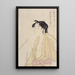 Kvinde, der udånder røg fra en pibe - Kitagawa Utamaro — indrammet kunstværk på væggen