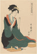 Kvinde med tråd - Kitagawa Utamaro — visning af kunstværket