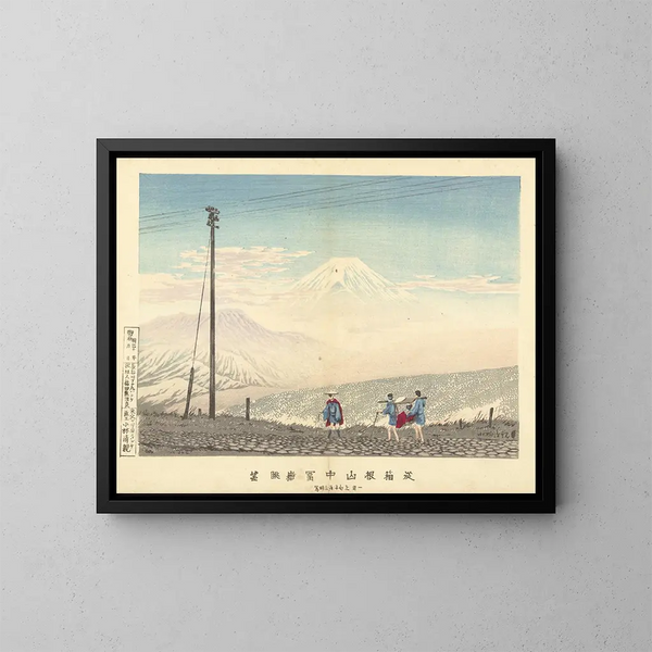 Vue du Fuji dans les montagnes de Hakone - Kobayashi Kiyochika — indrammet kunstværk på væggen